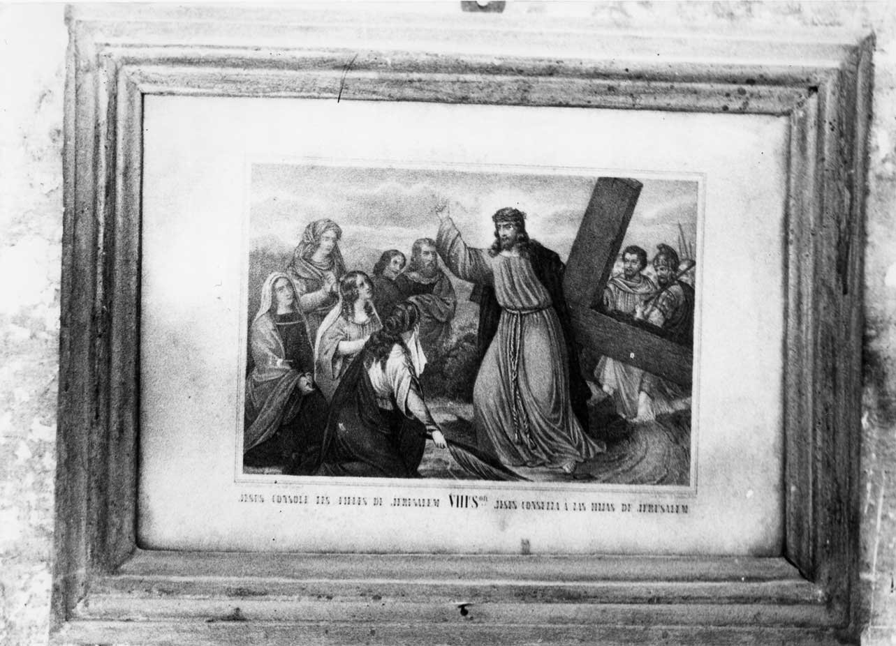 stazione VIII: Gesù consola le donne di Gerusalemme (Via Crucis, elemento d'insieme) - bottega Italia centrale (sec. XIX)