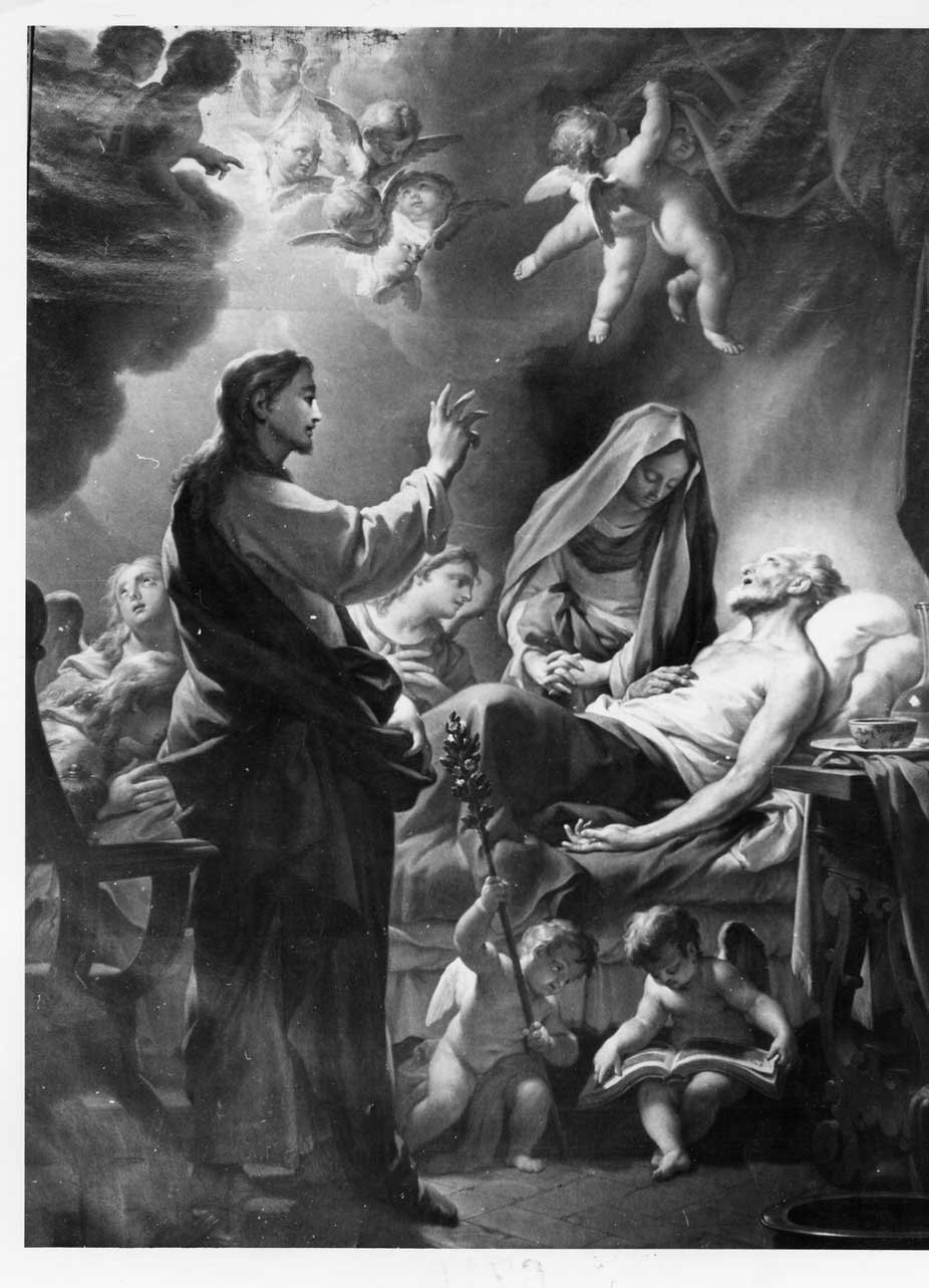 morte di San Giuseppe (dipinto, opera isolata) di Trevisani Francesco (attribuito) (sec. XVIII)