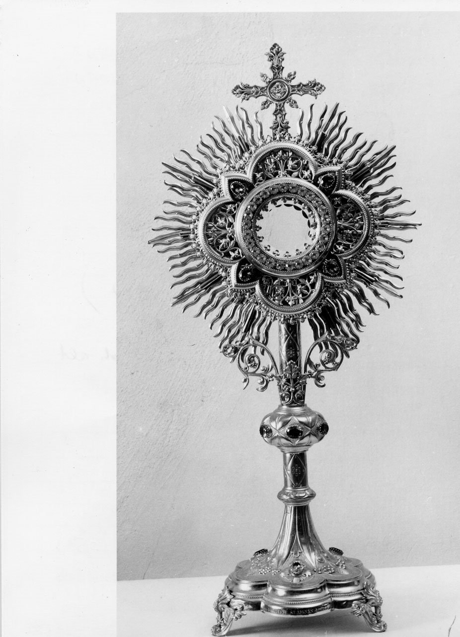 ostensorio - a raggiera, opera isolata - bottega francese (sec. XIX)