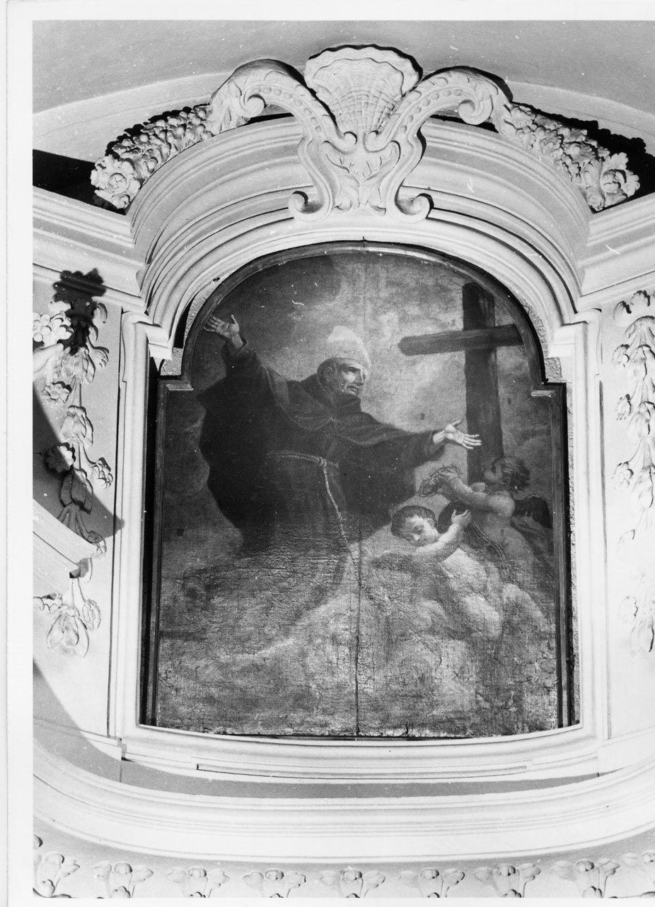 San Francesco d'Assisi in preghiera davanti alla croce (dipinto, opera isolata) - ambito Italia centrale (sec. XVIII)