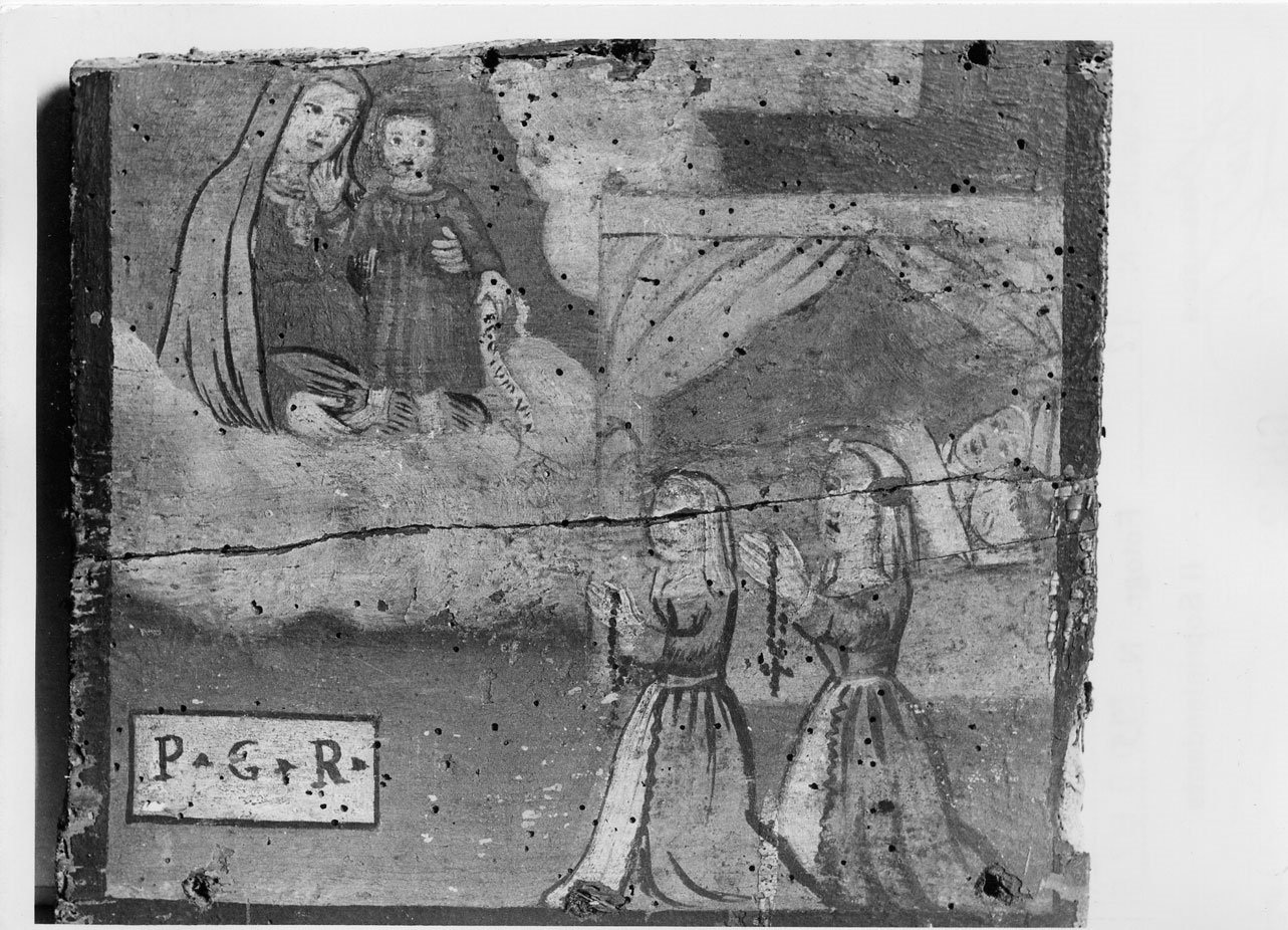 Madonna con Bambino e altri personaggi (ex voto, elemento d'insieme) - ambito Italia centrale (sec. XVIII)