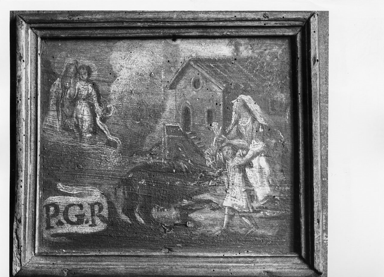 Madonna con Bambino e altri personaggi (ex voto, elemento d'insieme) - ambito Italia centrale (sec. XVIII)