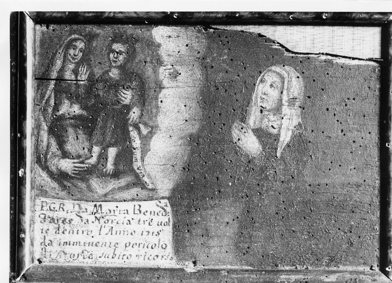 Madonna con Bambino e altri personaggi (ex voto, elemento d'insieme) - ambito Italia centrale (sec. XVIII)