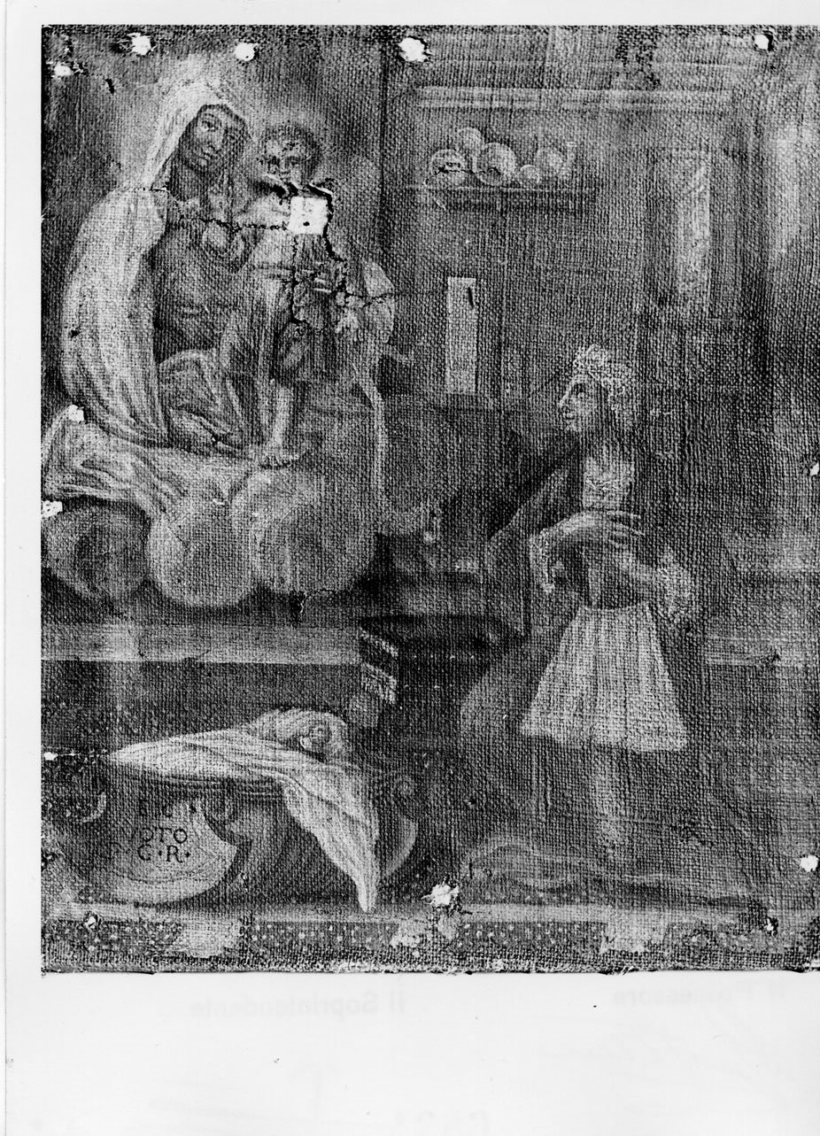 Madonna con Bambino e altri personaggi (ex voto, elemento d'insieme) - ambito Italia centrale (sec. XVIII)