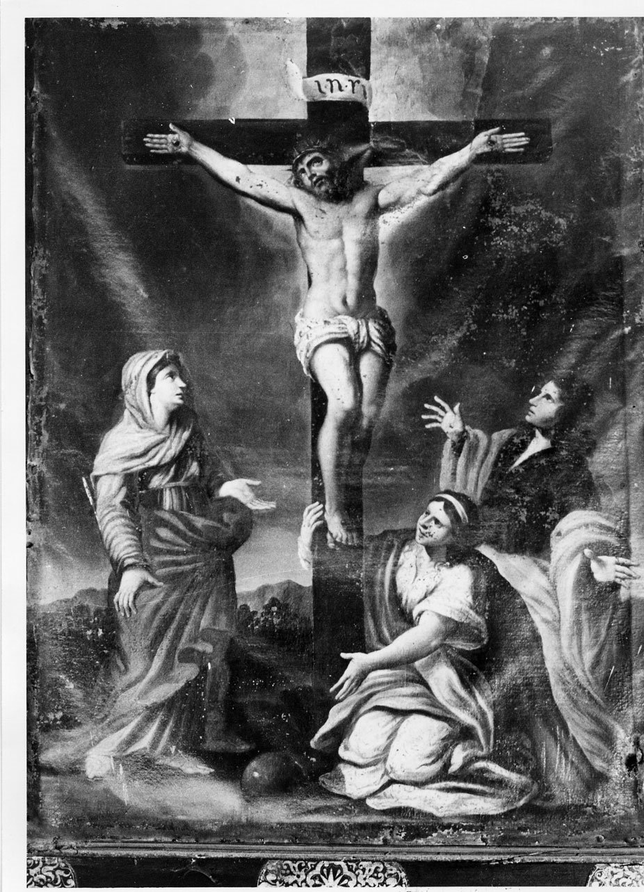 Cristo crocifisso (dipinto, opera isolata) di Maestro della Tomba Cesi (attribuito) (sec. XVI)