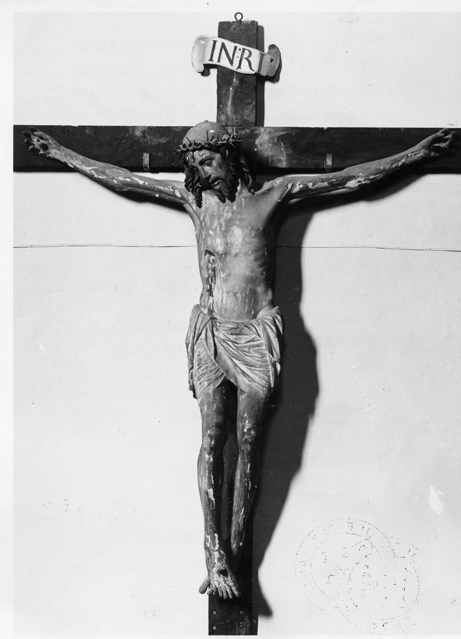 crocifisso, opera isolata - bottega Italia centrale (sec. XVI)