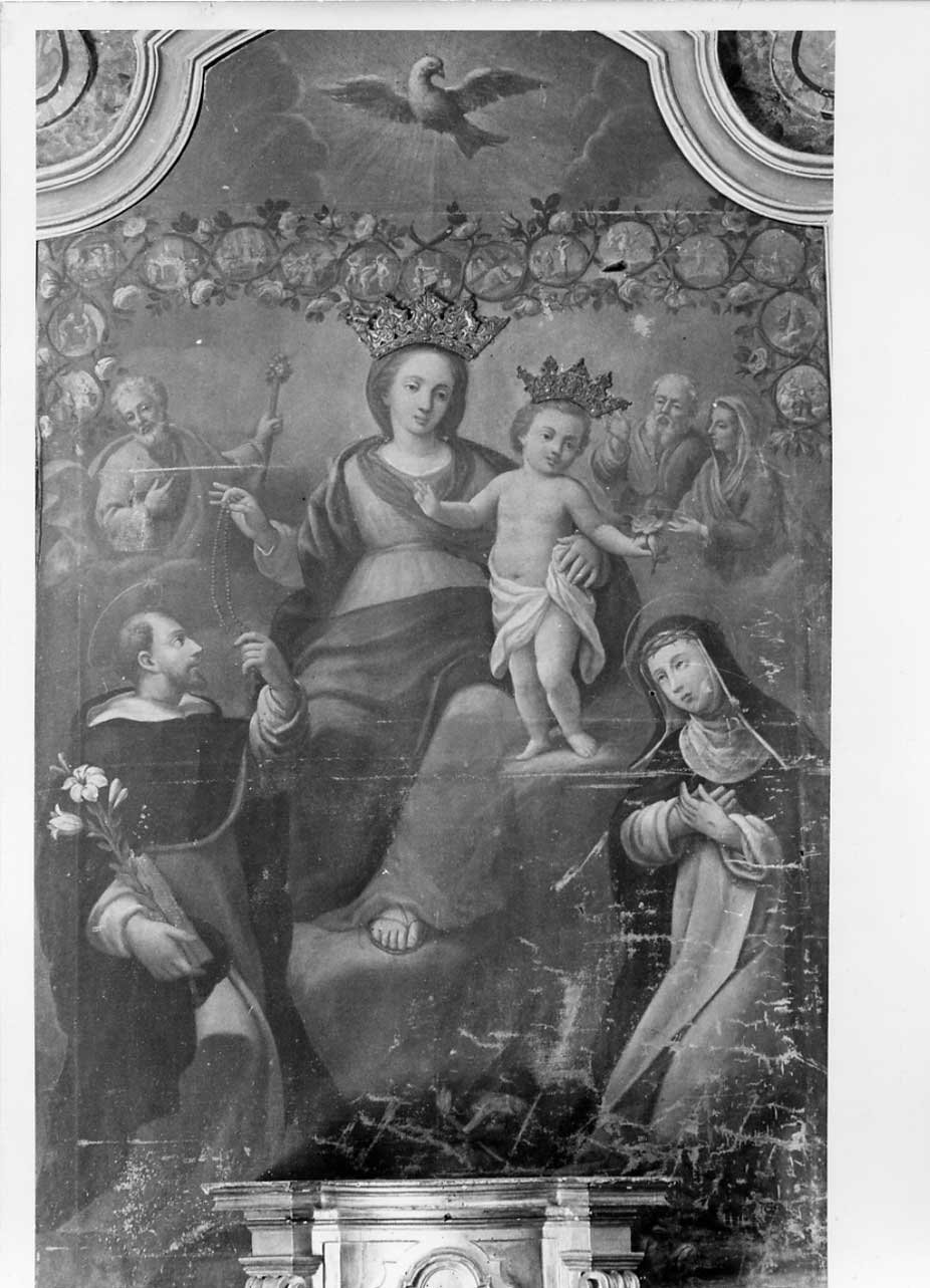 Madonna del Rosario (dipinto, opera isolata) di Federici Antonio (attribuito) (sec. XVIII)