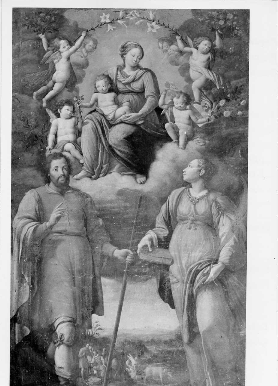 Madonna con Bambino e Santi (dipinto, opera isolata) di Calisti Calisto (attribuito) (sec. XVII)