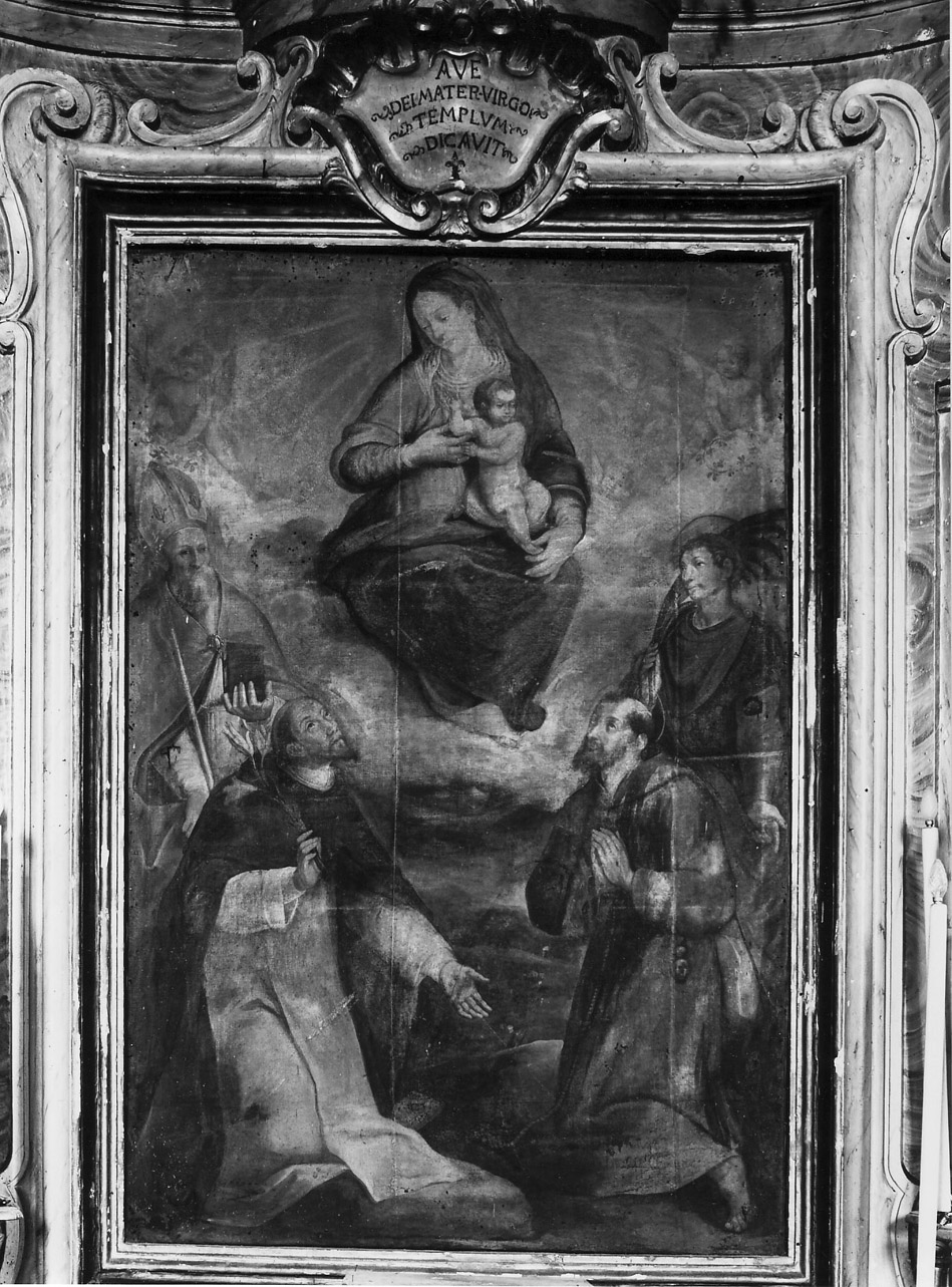 Madonna con Bambino e Santi (pala d'altare, complesso decorativo) - ambito Italia centrale (sec. XVII)