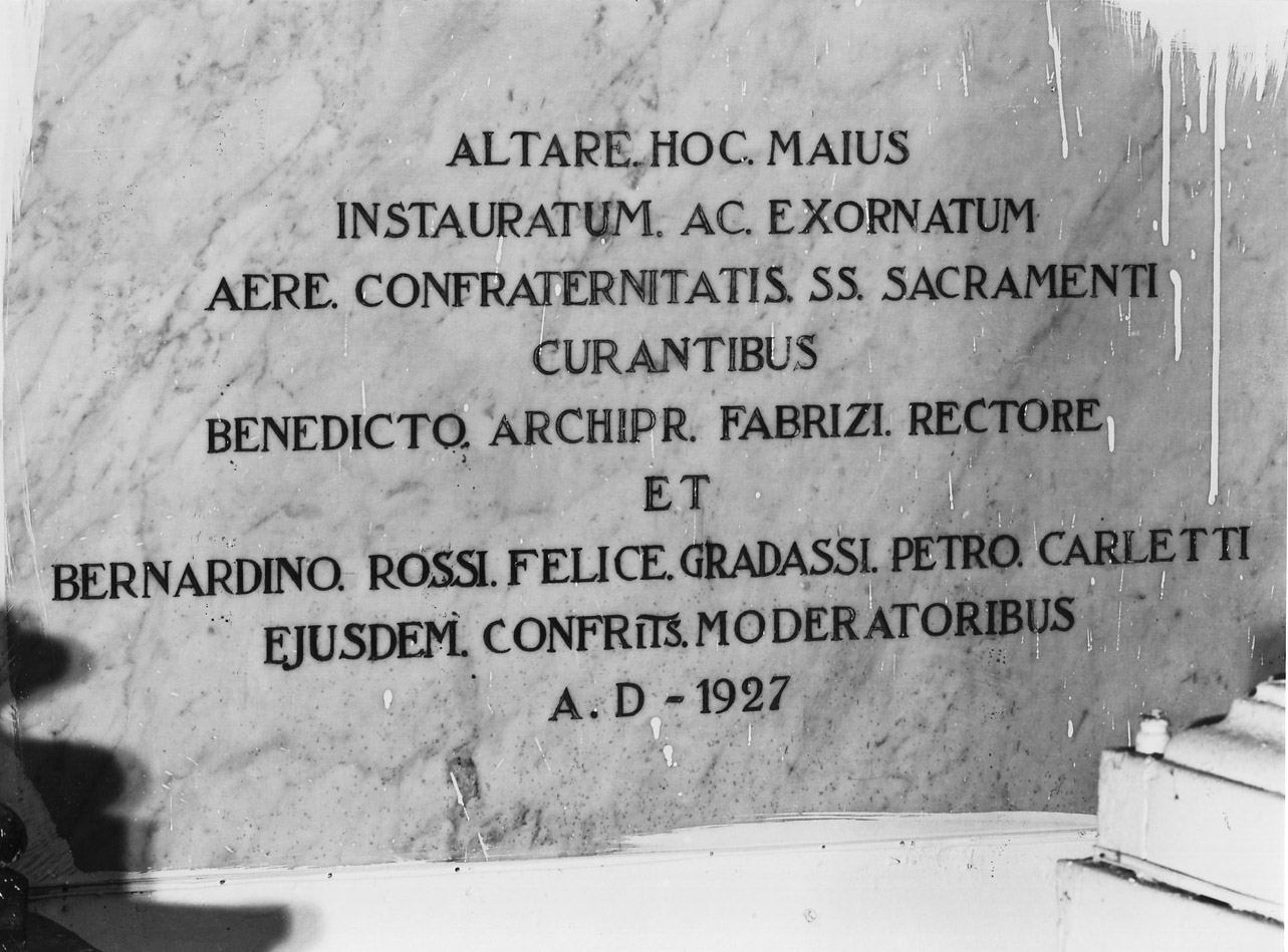 lapide, opera isolata - bottega Italia centrale (secondo quarto sec. XX)