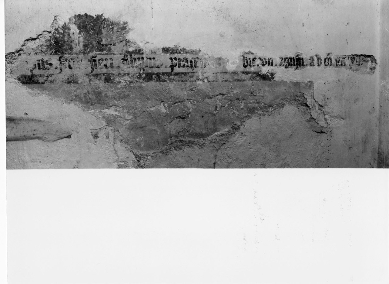 iscrizione (dipinto, frammento) - ambito Italia centrale (sec. XV)