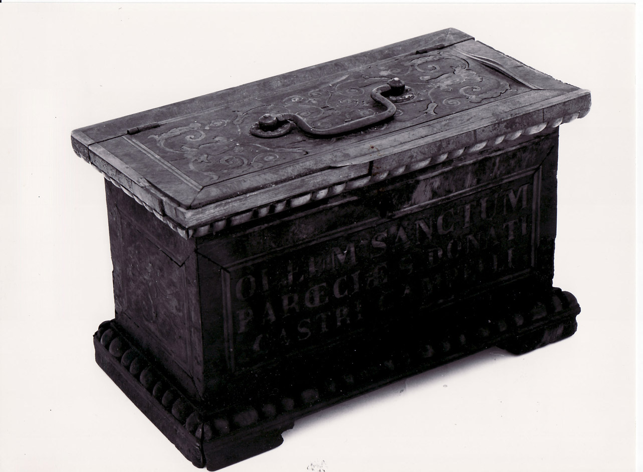 custodia - di vasetti per oli santi, opera isolata - bottega Italia centrale (metà sec. XIX)