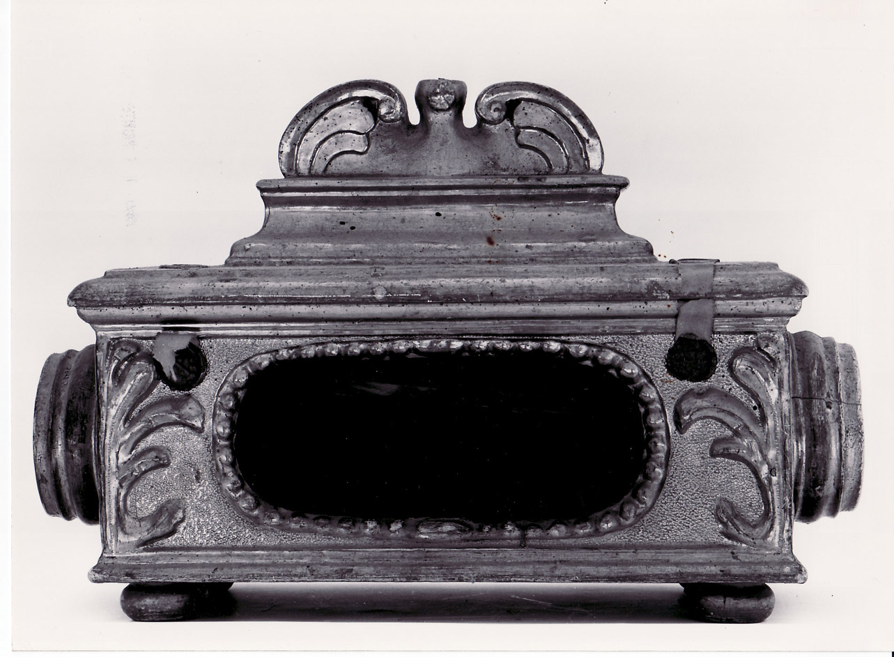 reliquiario a teca - a urna, opera isolata - bottega Italia centrale (fine/inizio secc. XVII/ XVIII)