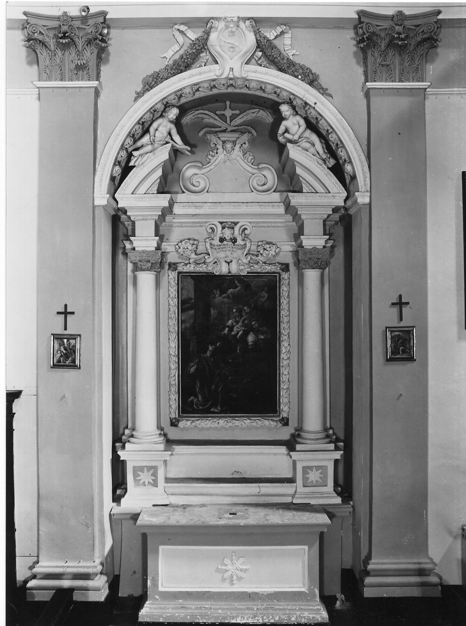 mostra d'altare, elemento d'insieme - bottega romana (ultimo quarto sec. XVII)