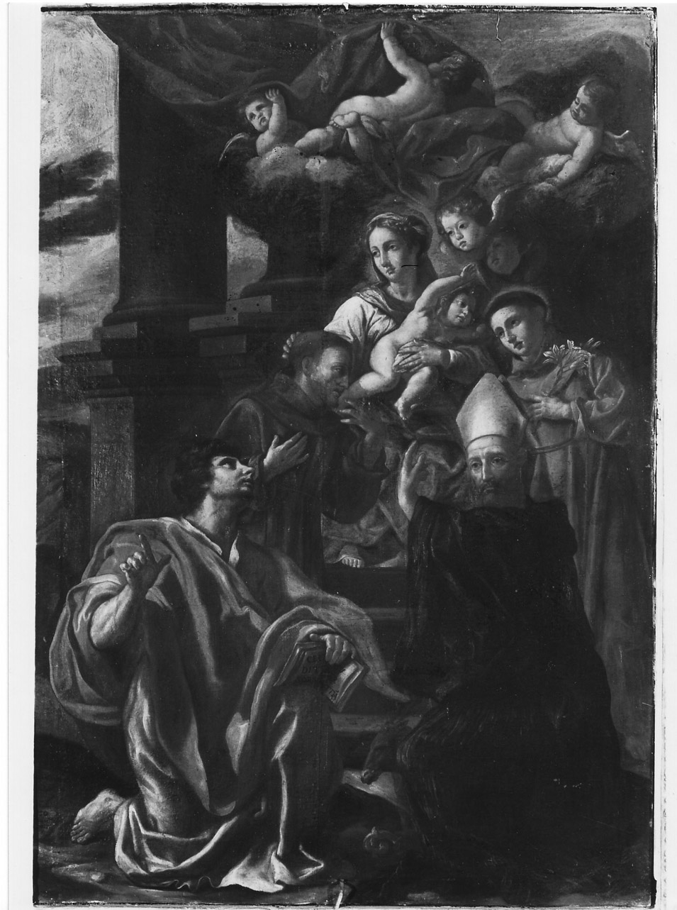 Madonna con Bambino e Santi (dipinto, elemento d'insieme) - ambito Italia centrale (ultimo quarto sec. XVII)