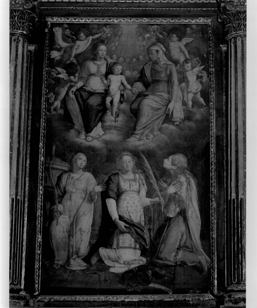 Madonna con Bambino e Santi (dipinto, elemento d'insieme) di Calisti Calisto (secondo quarto sec. XVII)