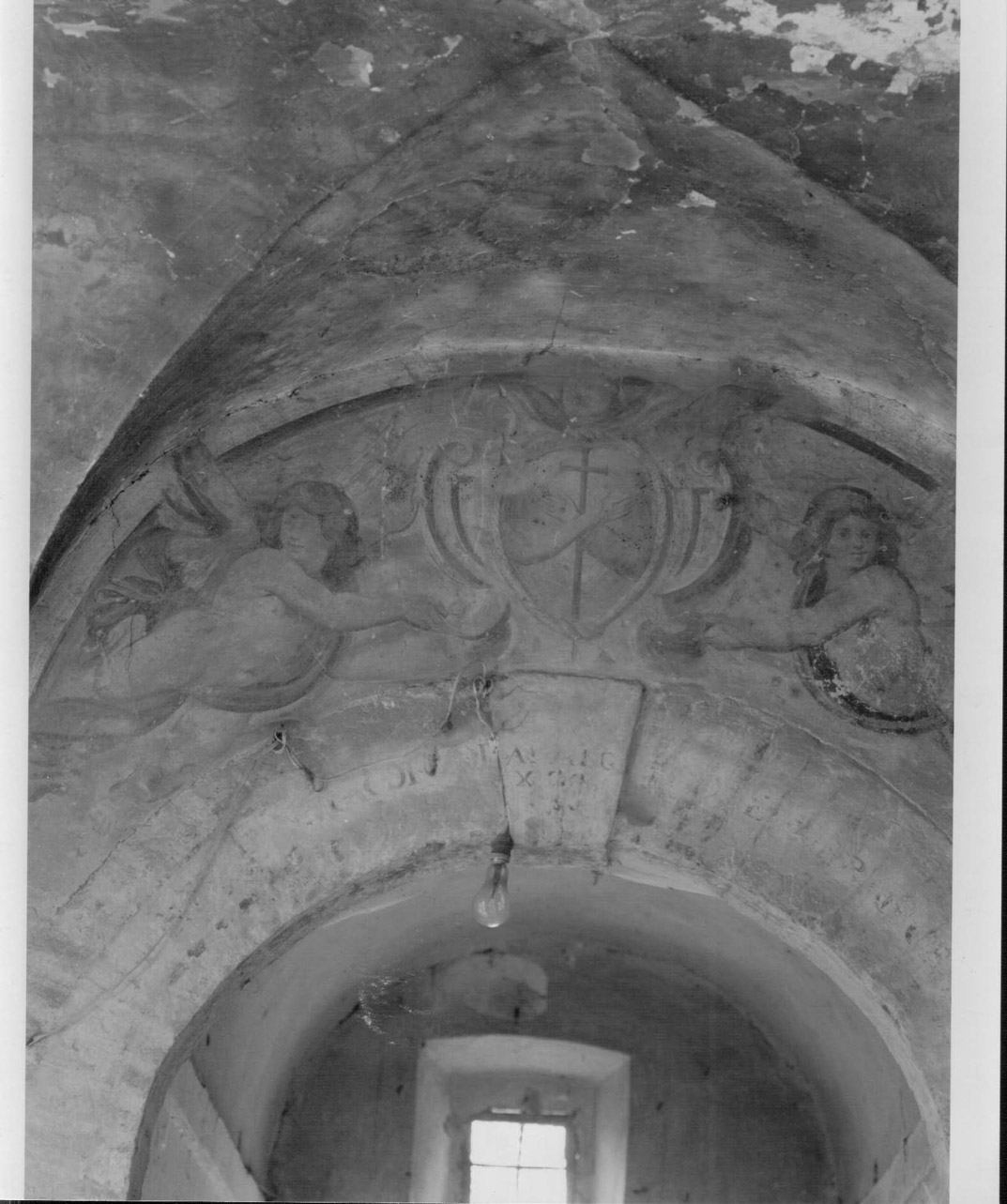 angeli con stemma francescano (dipinto, elemento d'insieme) - ambito Italia centrale (sec. XVII)