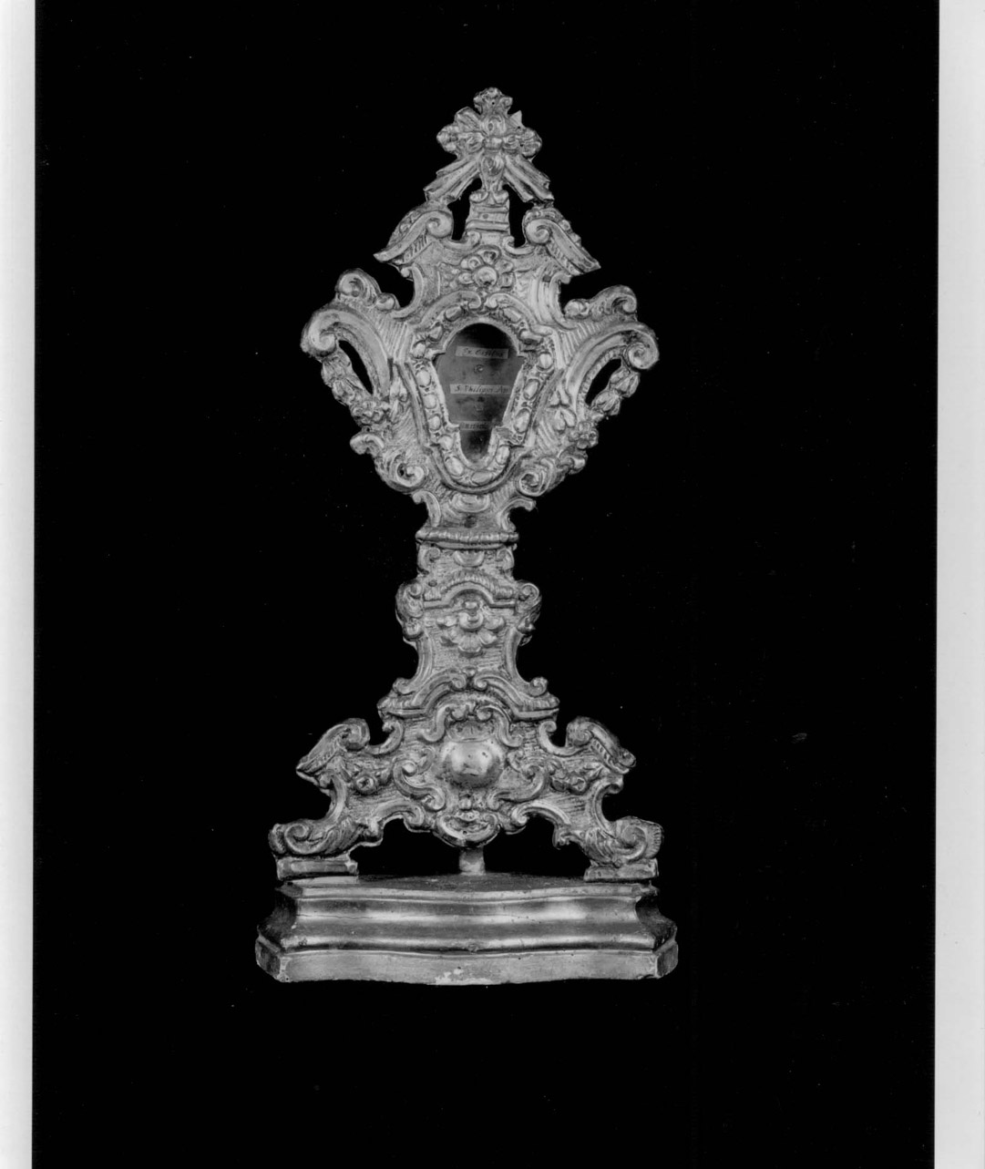 reliquiario - a ostensorio, elemento d'insieme - bottega Italia centrale (prima metà sec. XVIII)