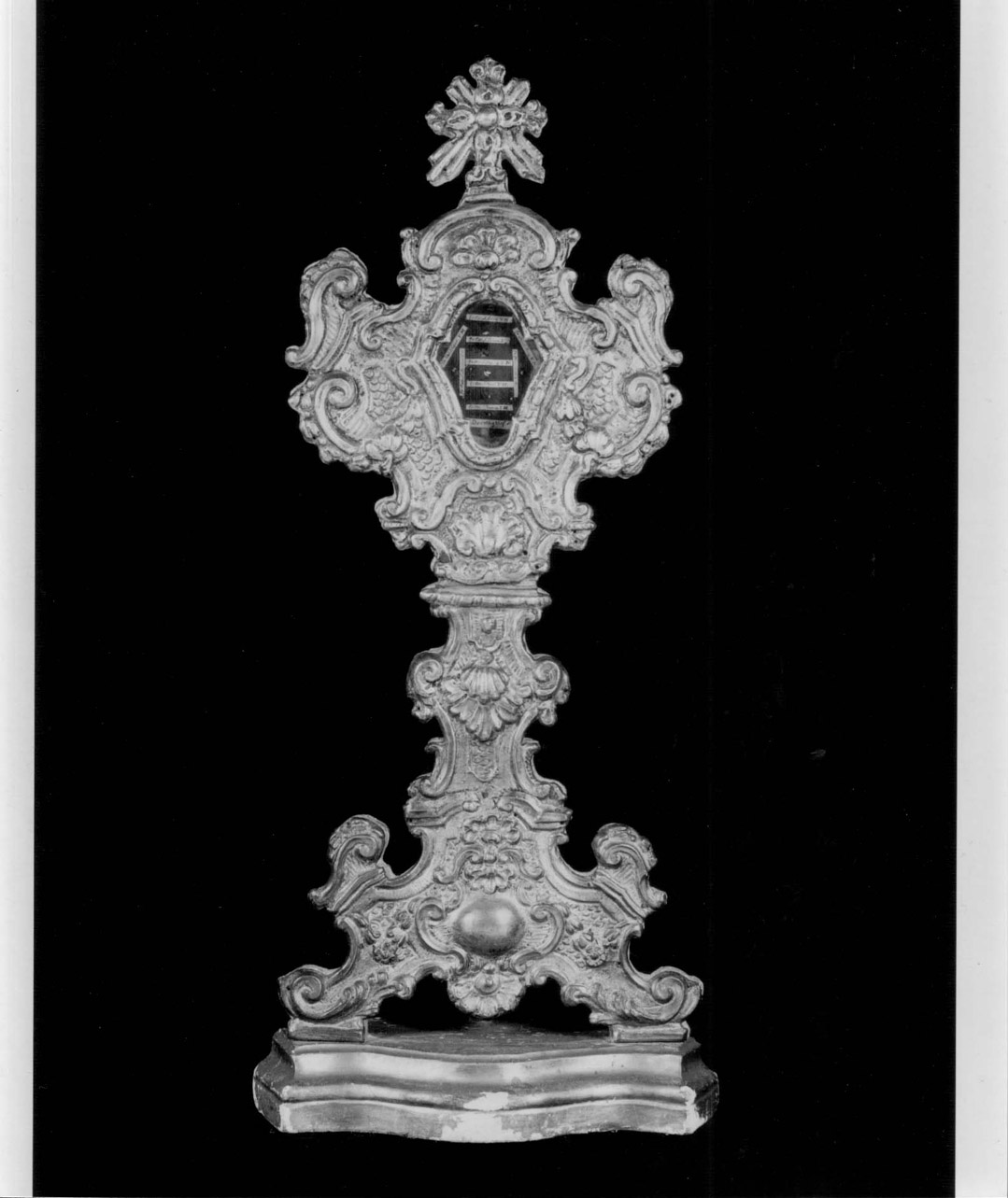 reliquiario - a ostensorio, elemento d'insieme - bottega Italia centrale (sec. XVIII)