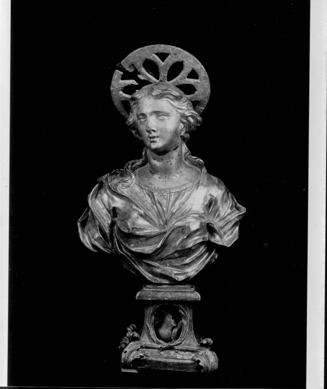 Santa Giustina (reliquiario - a busto, elemento d'insieme) - bottega Italia centrale (sec. XVII)