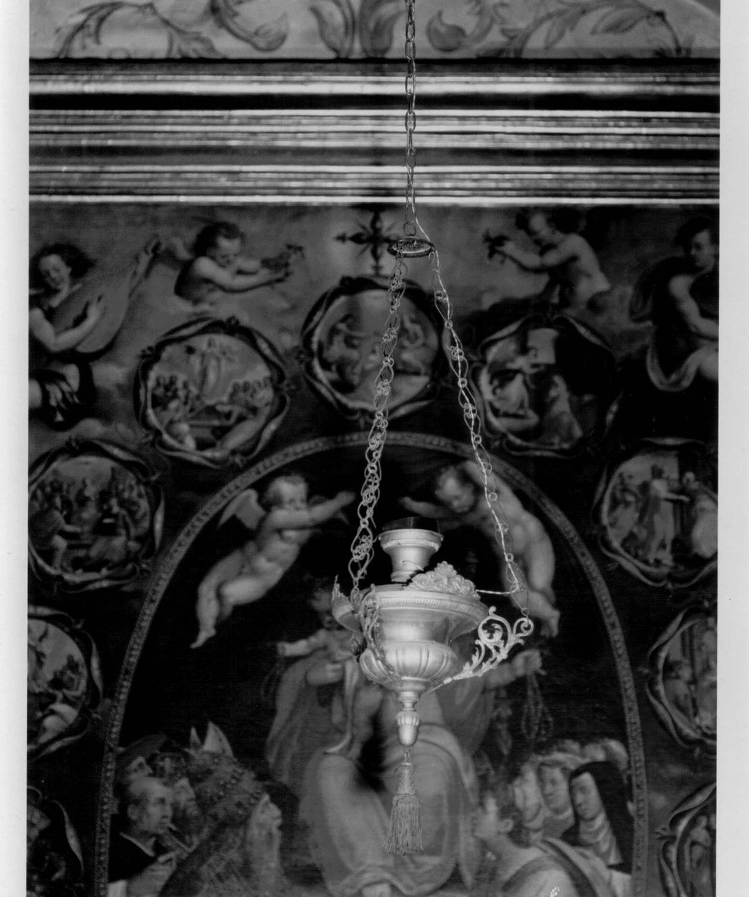 lampada pensile, coppia - produzione italiana (primo quarto sec. XX)