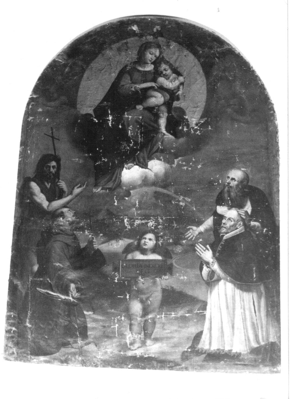 Madonna di Foligno, Madonna con Bambino in gloria e Santi (dipinto, opera isolata) - ambito Italia centrale (sec. XVII)