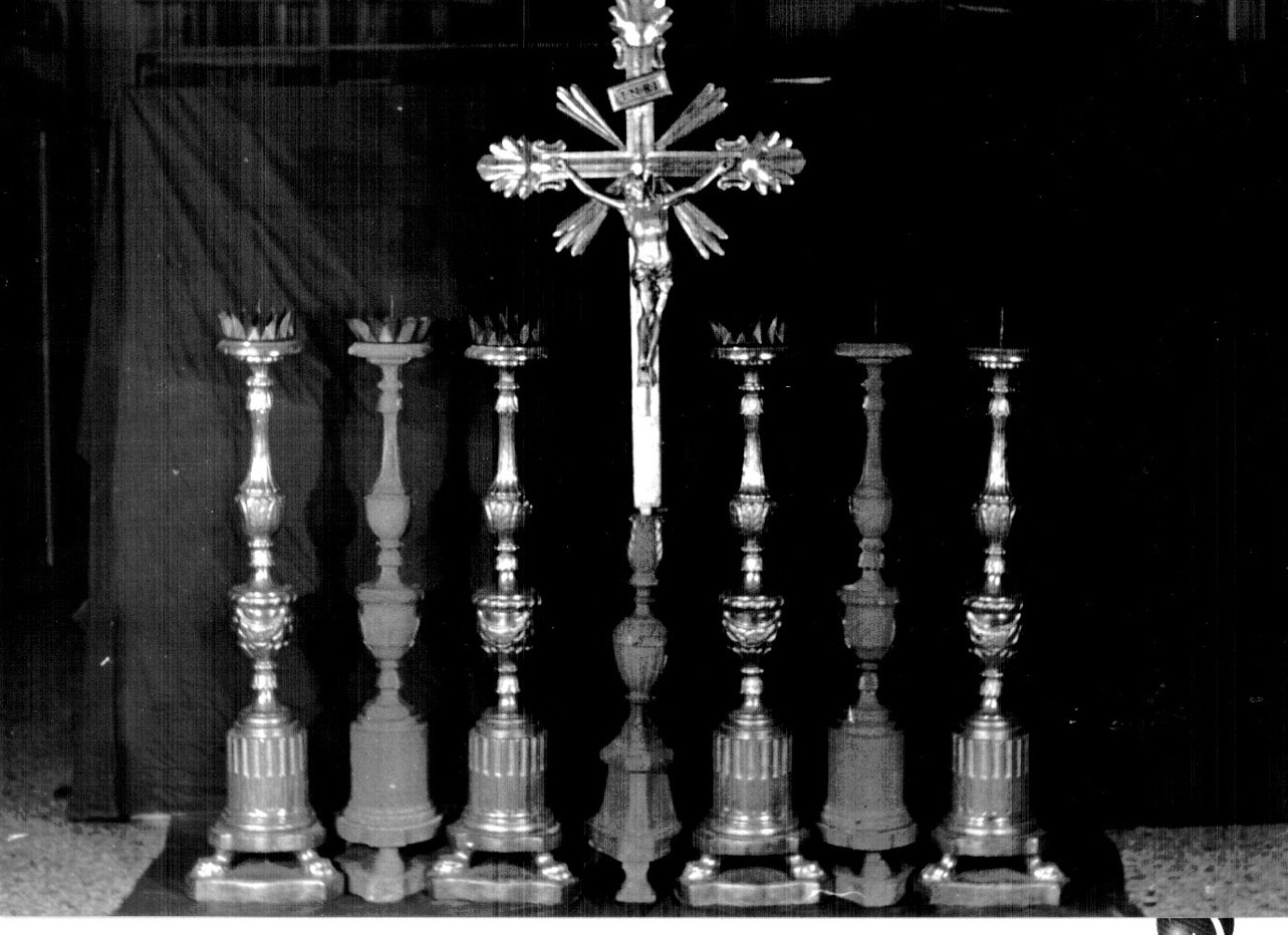 candeliere d'altare, serie - bottega Italia centrale (metà sec. XIX)