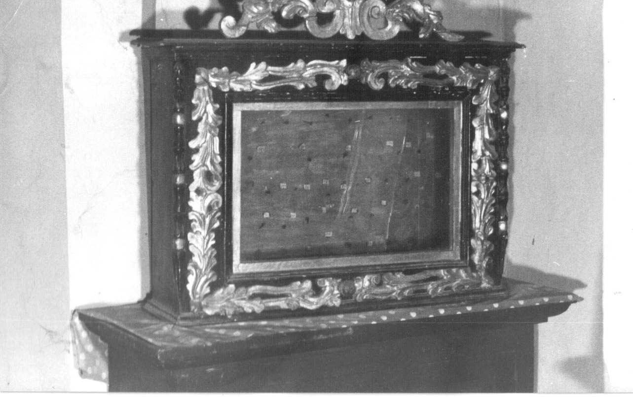 reliquiario a teca, coppia - bottega Italia centrale (prima metà sec. XIX)