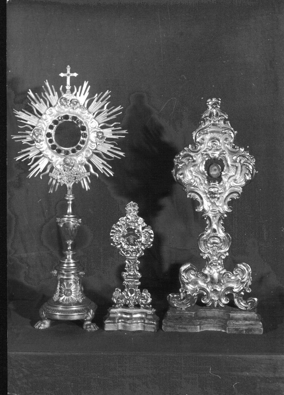 reliquiario-ostensorio, opera isolata - bottega Italia centrale (prima metà sec. XVIII)