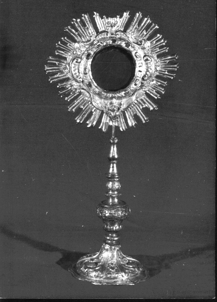 ostensorio - a raggiera, opera isolata - bottega Italia centrale (primo quarto sec. XVIII)