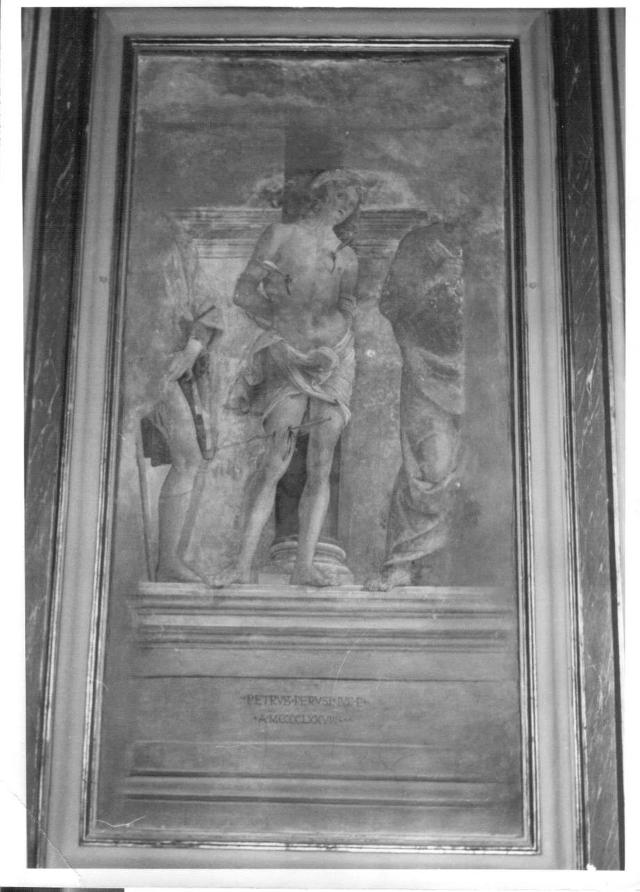 martirio di San Sebastiano (dipinto, opera isolata) di Vannucci Pietro detto Perugino (ultimo quarto sec. XV)