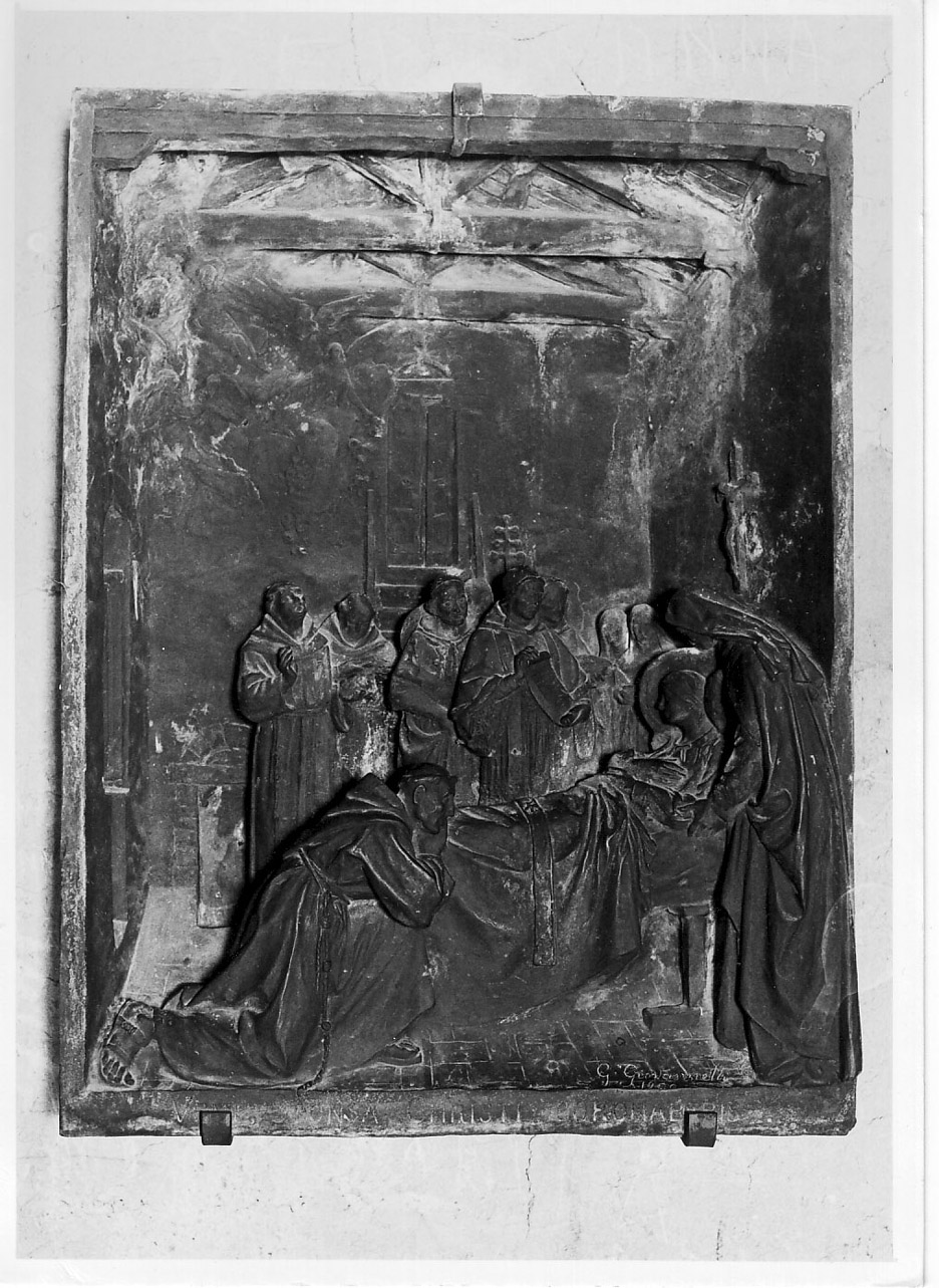 morte di Santa Chiara (rilievo, elemento d'insieme) di Giovannetti Giovanni (primo quarto sec. XX)