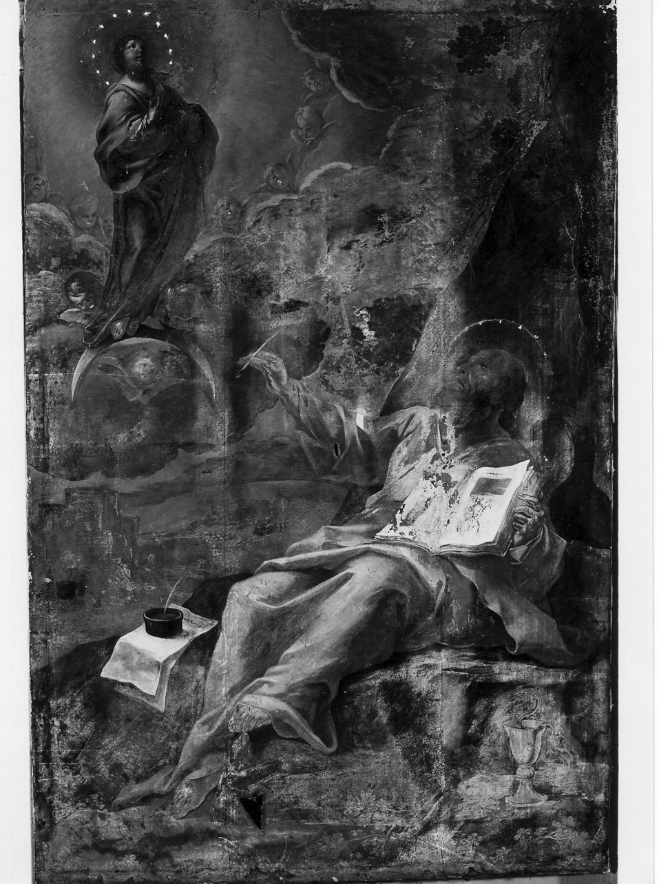 San Giovanni Evangelista in Patmos (dipinto, opera isolata) di Giorgetti Giacomo (metà sec. XVII)