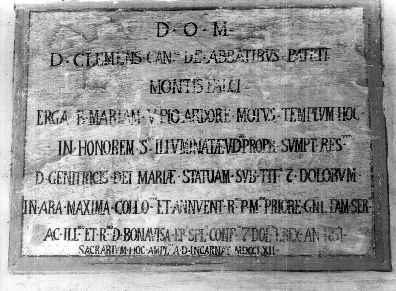 iscrizione (lapide, opera isolata) - bottega umbra (terzo quarto sec. XVIII)