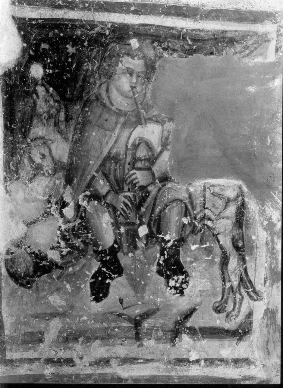 figura maschile (dipinto, elemento d'insieme) di Mazzaforte Giovanni di Corraduccio (attribuito) (prima metà sec. XV)
