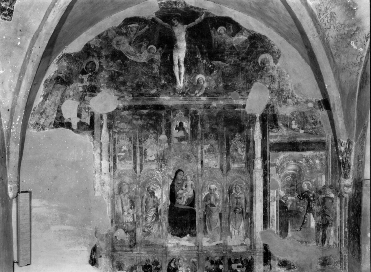 Madonna con Bambino e Santi (dipinto, ciclo) di Vincioli Jacopo (attribuito) (fine sec. XV)