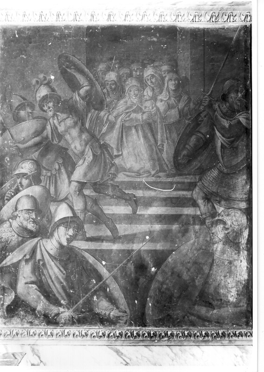 Santa Chiara respinge i saraceni con l'ostensorio (dipinto, complesso decorativo) - ambito Italia centrale (prima metà sec. XVII)