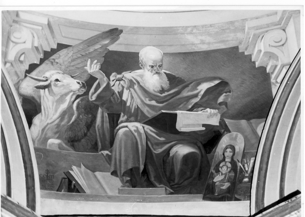 San Luca Evangelista (dipinto, ciclo) di Conti Giovanni Battista, Albani Alberto, Carlucci Alfredo (secondo quarto sec. XX)