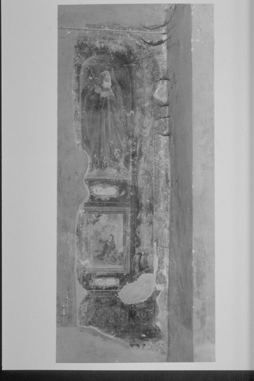 Sante Chiara e Monica (dipinto, frammento) - ambito umbro (sec. XVII)