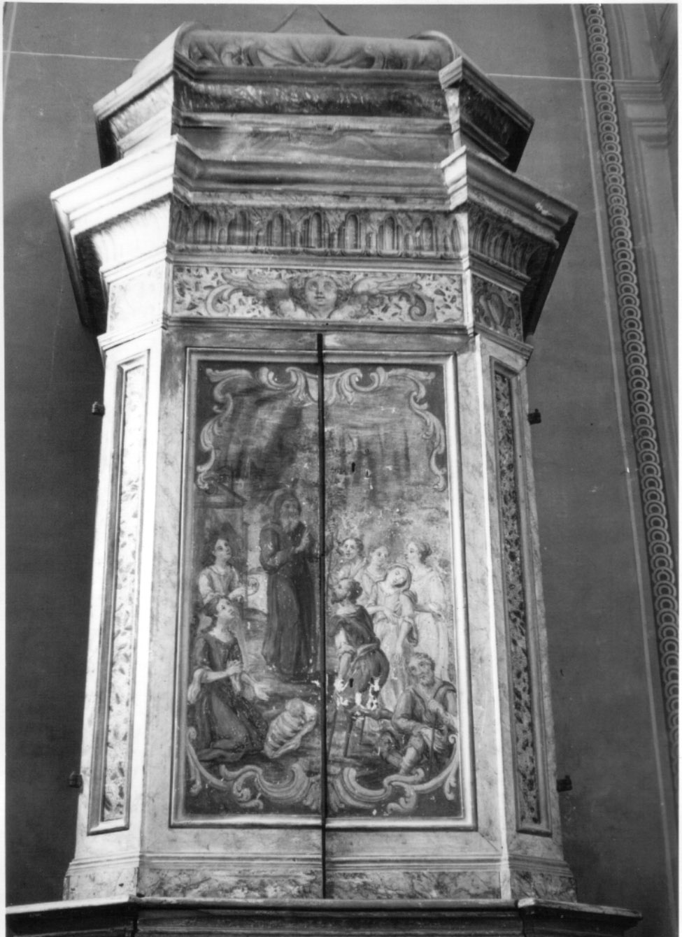 storie della vita di San Francesco da Paola (armadio monumentale, opera isolata) di Degli Abbati Clemente (terzo quarto sec. XVIII)