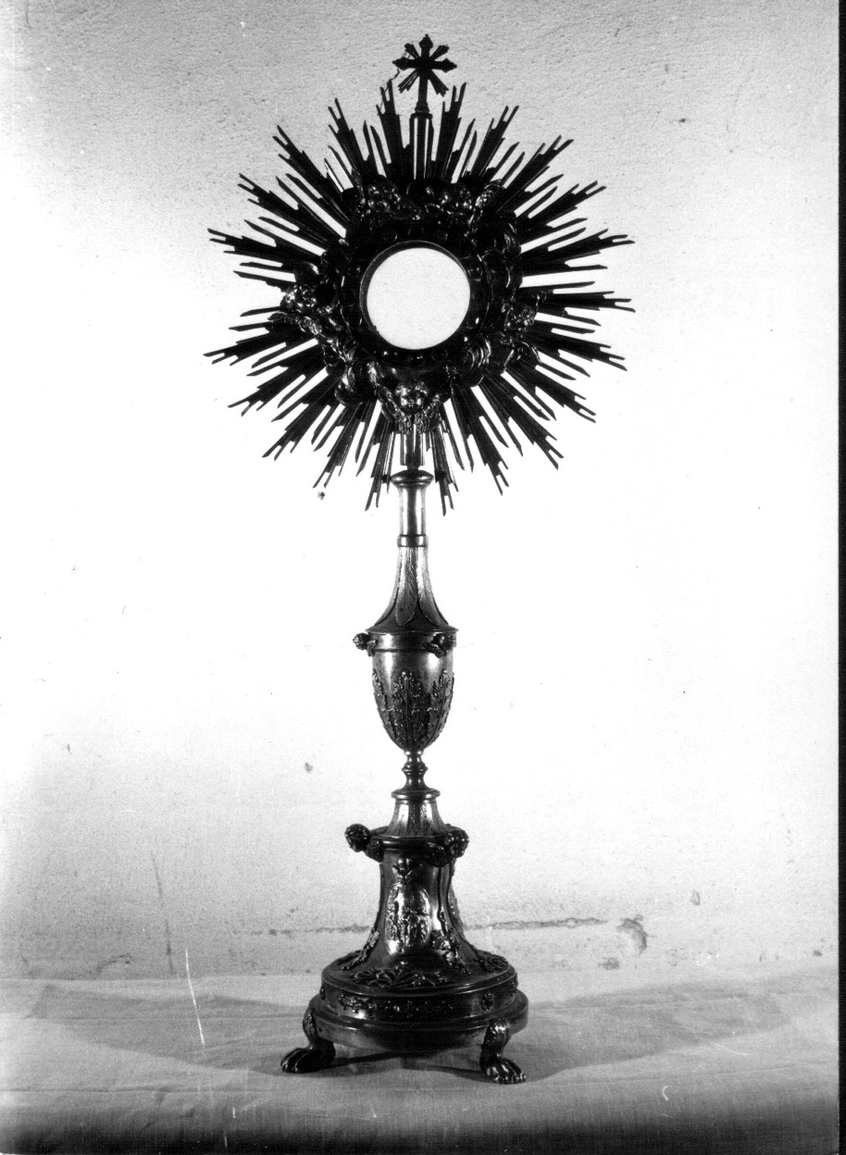 ostensorio - a raggiera, opera isolata - bottega Italia centrale (fine/inizio secc. XVIII/ XIX)