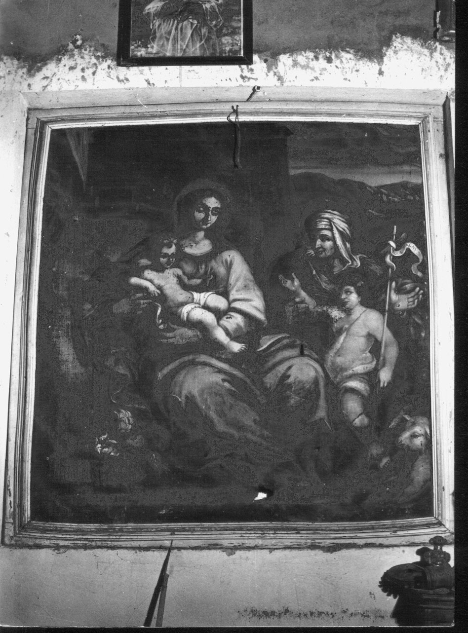 Madonna con Bambino, Sant'Anna e San Giovannino (dipinto, opera isolata) - ambito Italia centrale (seconda metà sec. XVII)