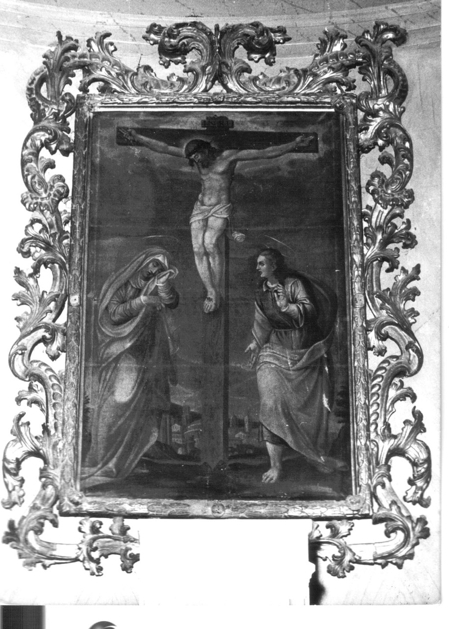 Cristo crocifisso con la Madonna e Santa Maria Maddalena (dipinto, opera isolata) - ambito Italia centrale (primo quarto sec. XVII)