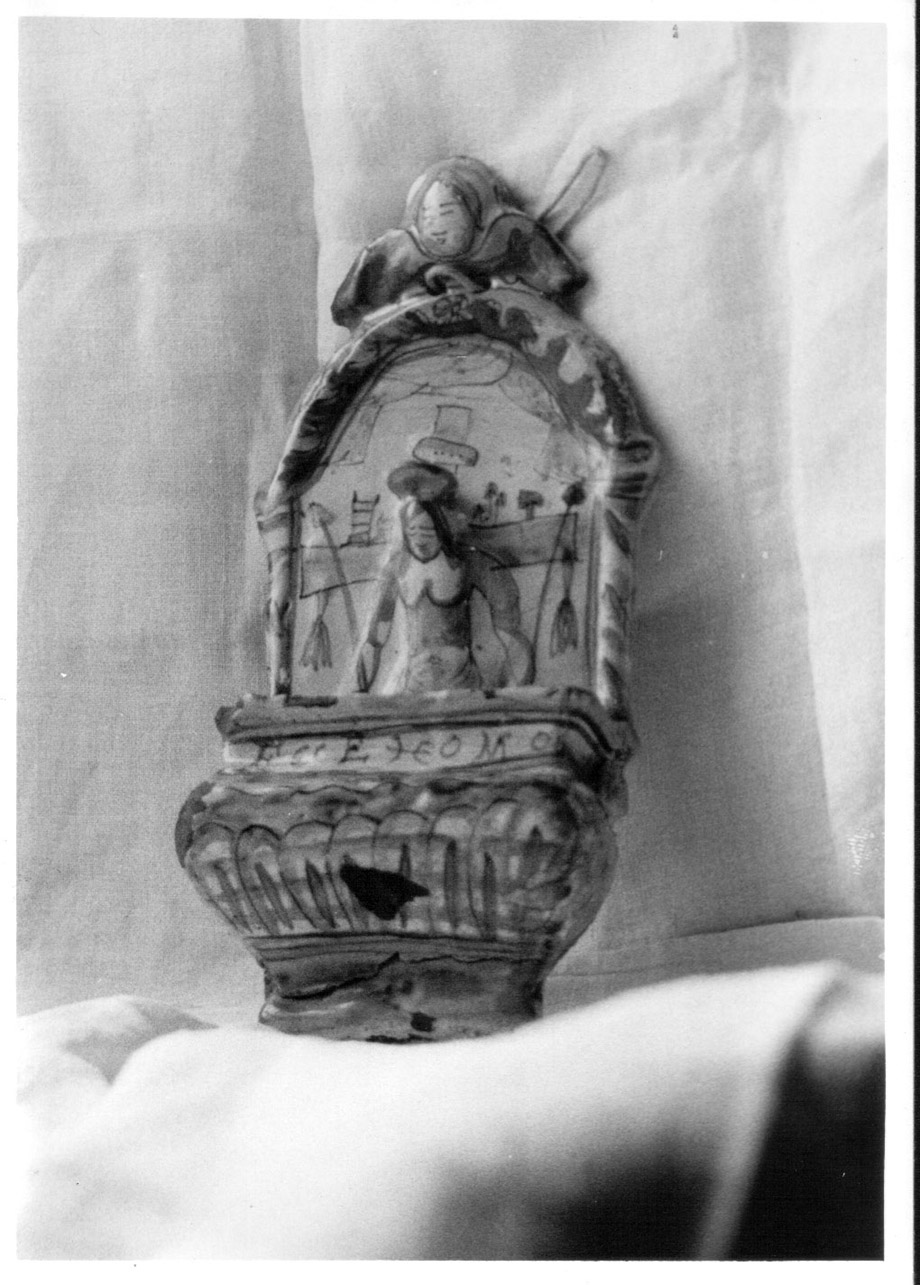 Ecce Homo (acquasantiera da parete, opera isolata) - bottega derutese (sec. XVIII)