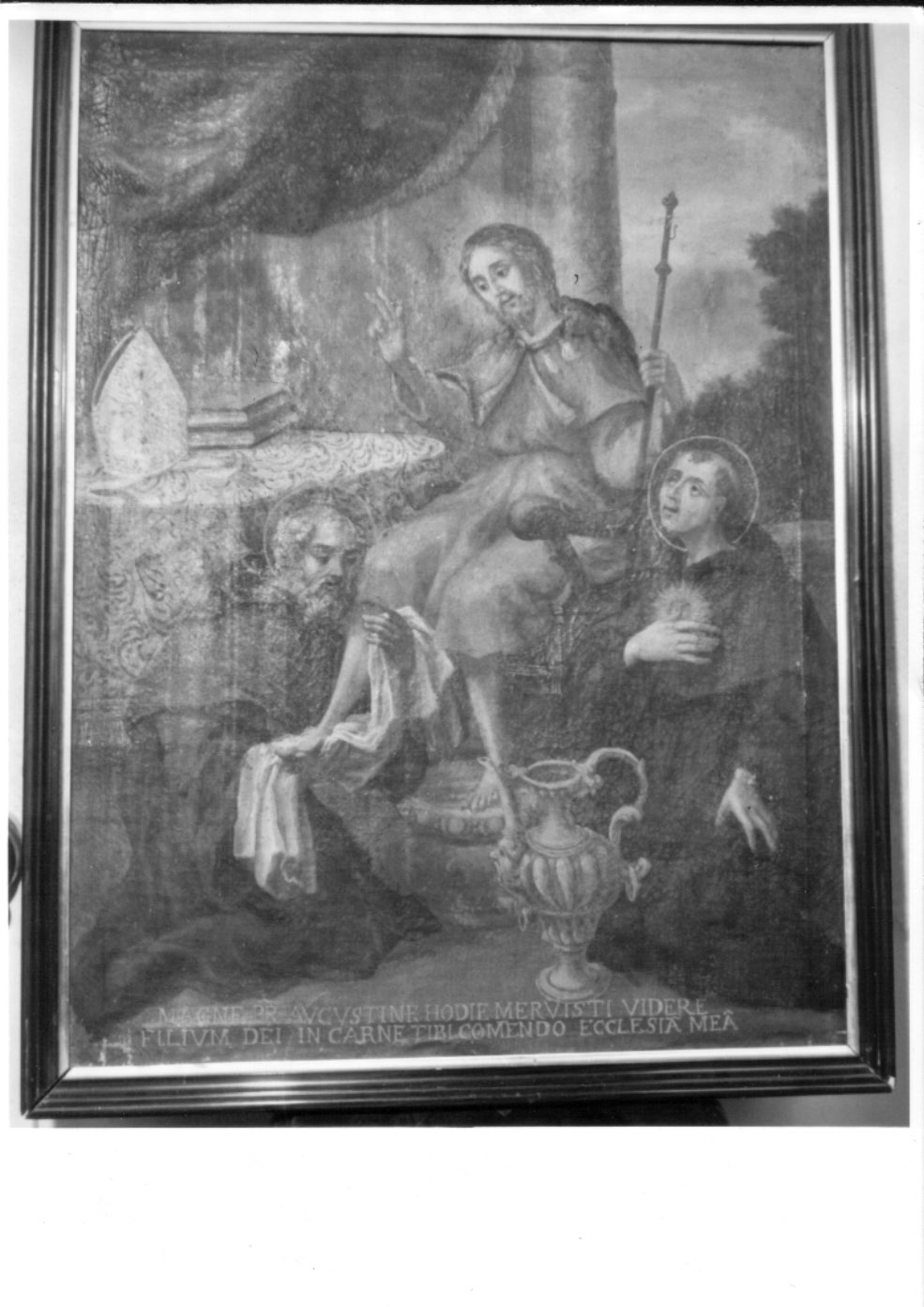 Sant'Agostino lava i piedi a Cristo (dipinto, opera isolata) di Degli Abbati Clemente (seconda metà sec. XVIII)