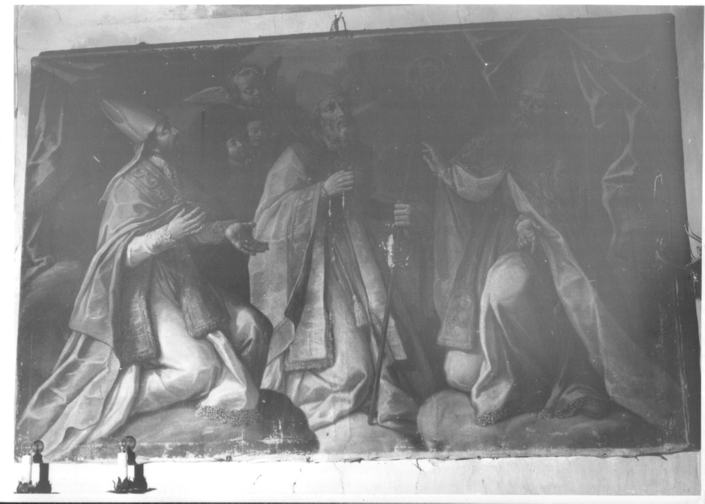 vescovi e cherubini (dipinto, opera isolata) - ambito Italia centrale (inizio sec. XVII)