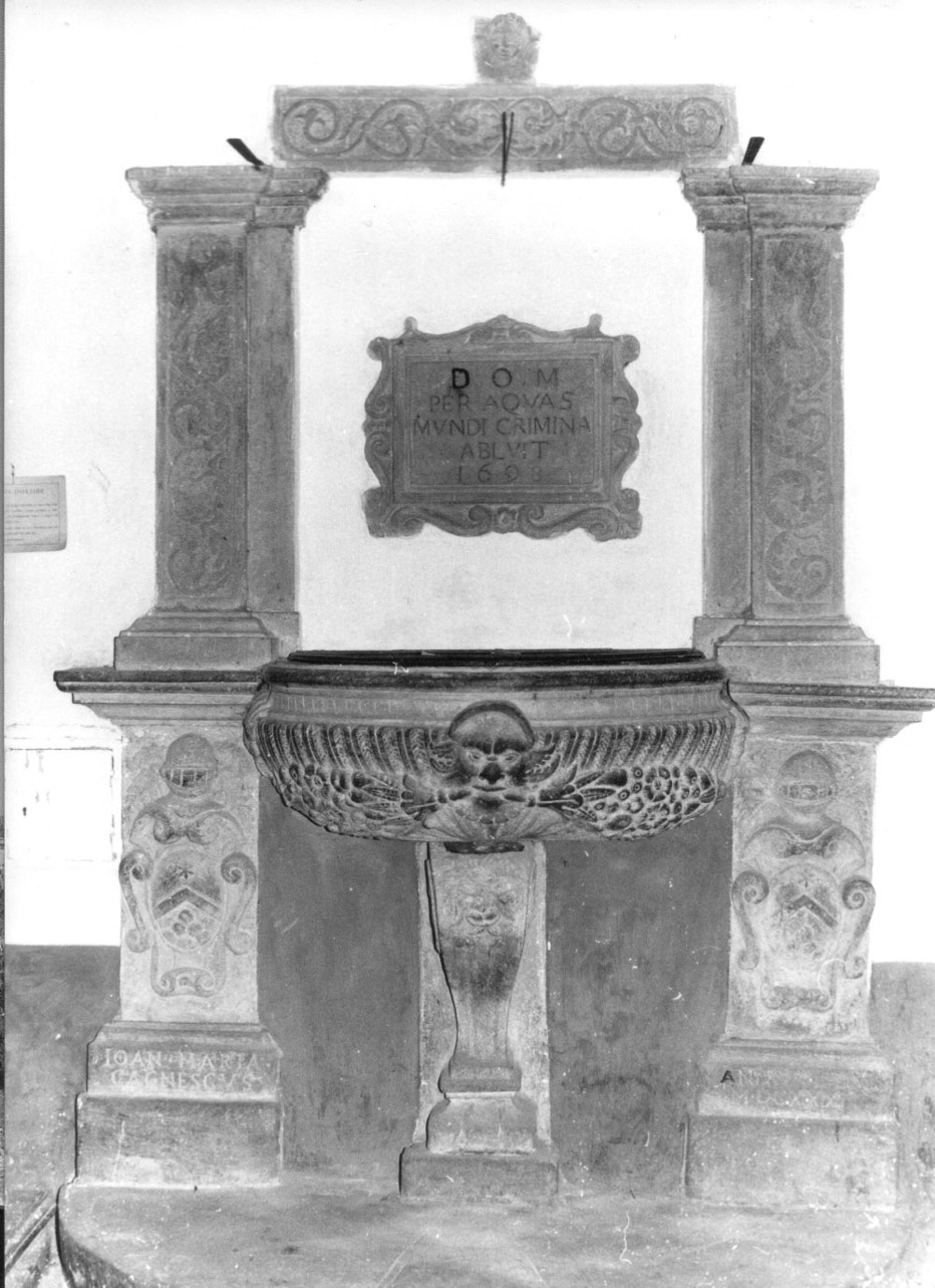 lapide, elemento d'insieme - bottega Italia centrale (fine sec. XVII)