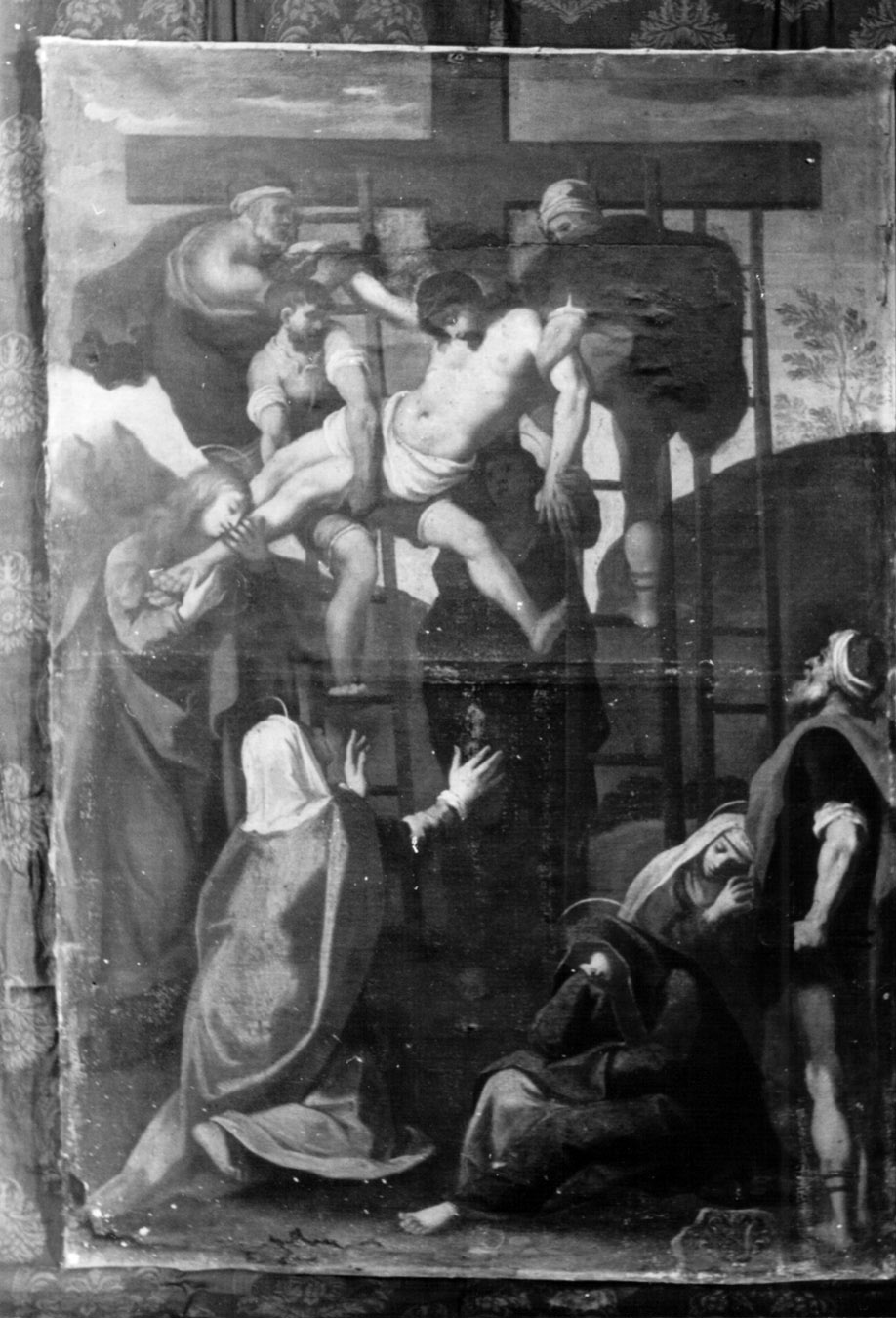 deposizione di Cristo dalla croce (dipinto, opera isolata) - ambito Italia centrale (seconda metà sec. XVII)