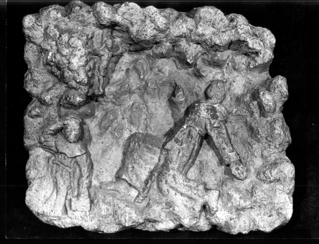 San Francesco d'Assisi riceve le stimmate (rilievo, opera isolata) - bottega Italia centrale (sec. XVII)