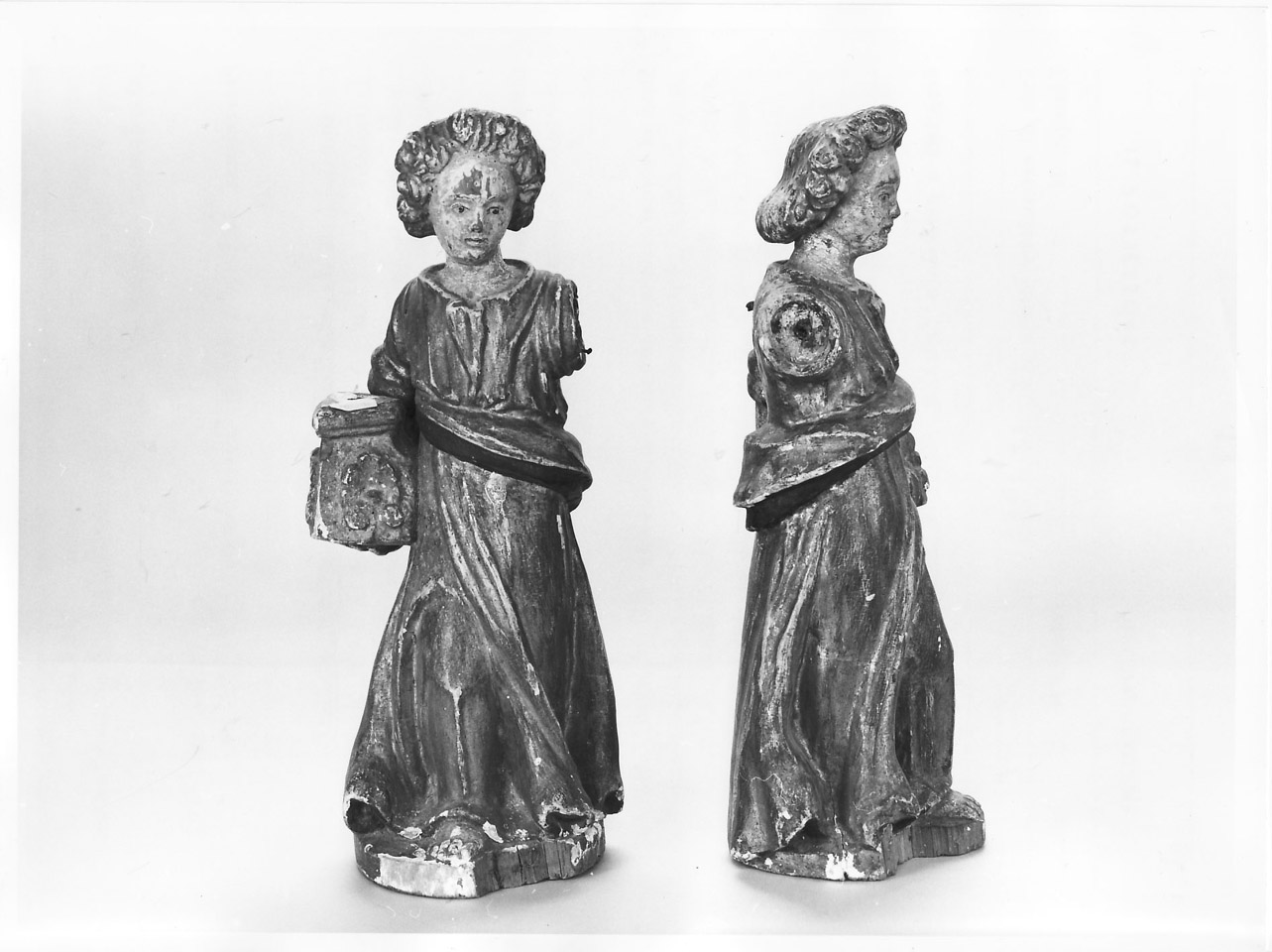 angelo reggitorcia (statua, coppia) - bottega Italia centrale (sec. XVII)